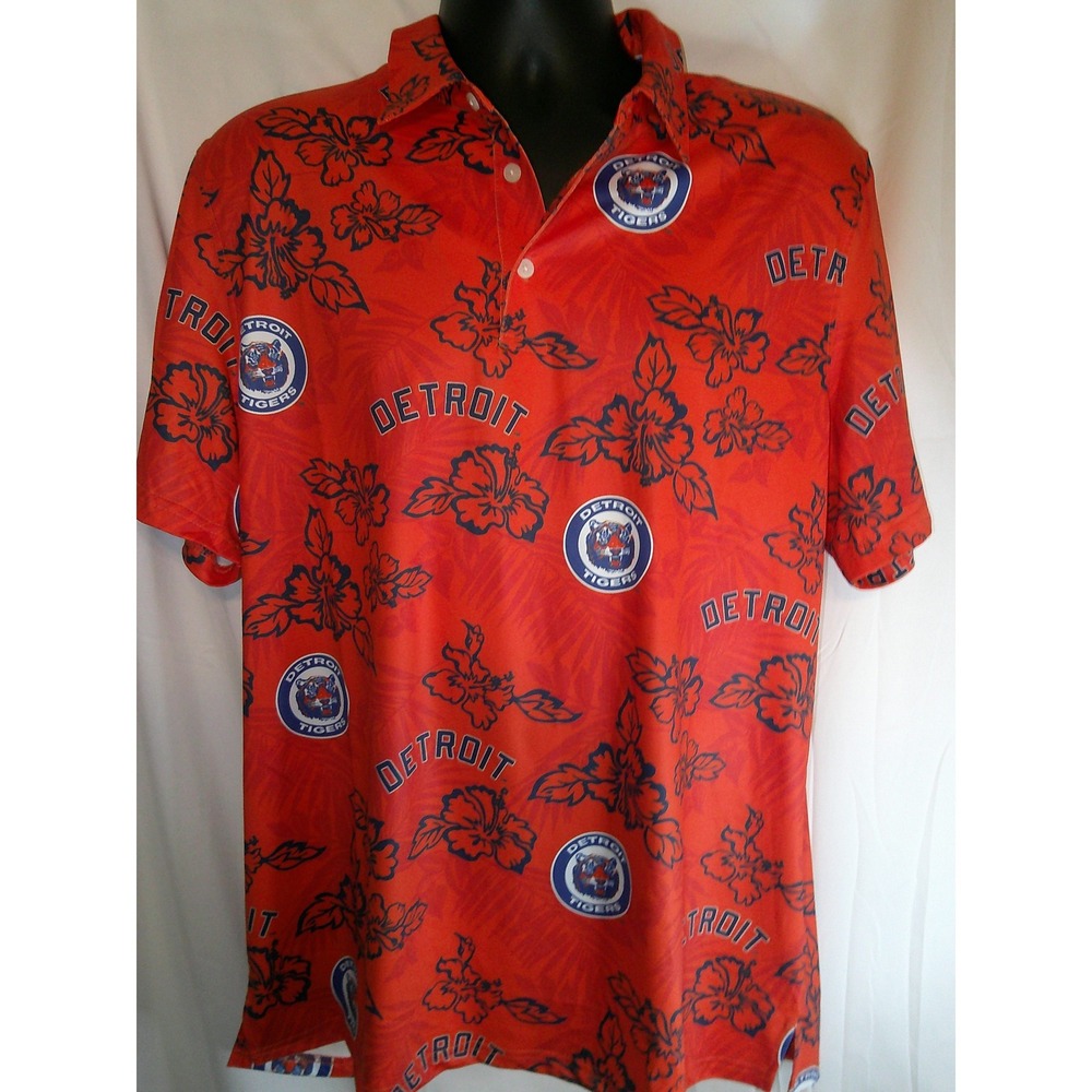 Reyn Spooner Detroit Tigers MLB Hawaiian‎ Shirt Cooperstown Collection L